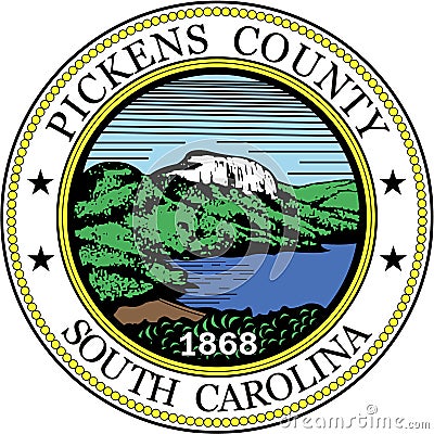 Coat of arms of Pickens County. America. USA Stock Photo