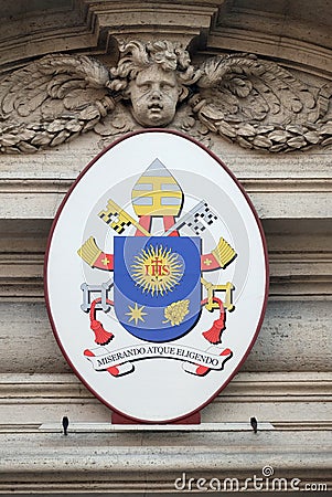 Coat of arms of Pope Francis Stock Photo