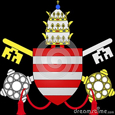 Glossy glass coat of arms of Pope Paul IV, Stock Photo