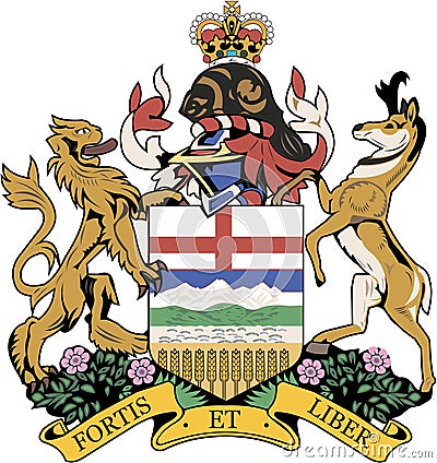 Coat of arms of the province of Alberta. Canada Stock Photo