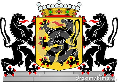 Coat of arms of the province of East Flanders. Belgium Stock Photo