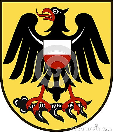 Coat of arms of Rottweil in Baden-Wuerttemberg, Germany Vector Illustration