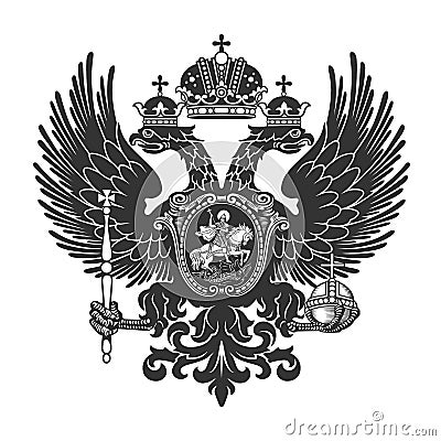 Coat of arms of the Russian Empire. Vector illustration. XIX century. Vector Illustration