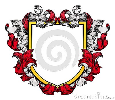 Coat of Arms Shield Crest Knight Heraldic Family Vector Illustration
