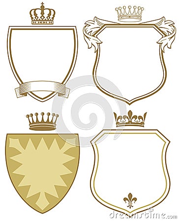 Coat of arms or shields Vector Illustration