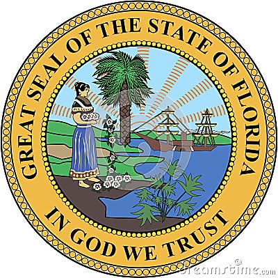 Coat of arms of the state of Florida. America. USA Stock Photo