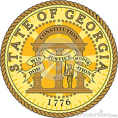 Coat of arms of the state of Georgia. America. USA Stock Photo