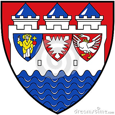 Coat of arms of the Steinburg district. Germany. Stock Photo