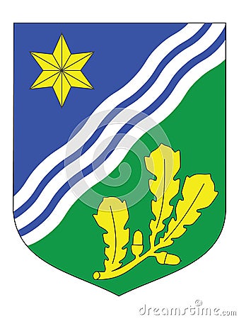 Coat of Arms of Tartu County Vector Illustration