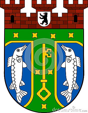 Coat of arms of Treptow-Koepenick in Berlin, Germany Vector Illustration