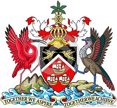 Coat of arms of Trinidad and Tobago Stock Photo