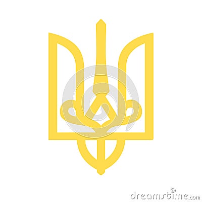 Coat of arms of Ukraine yellow icon Vector Illustration