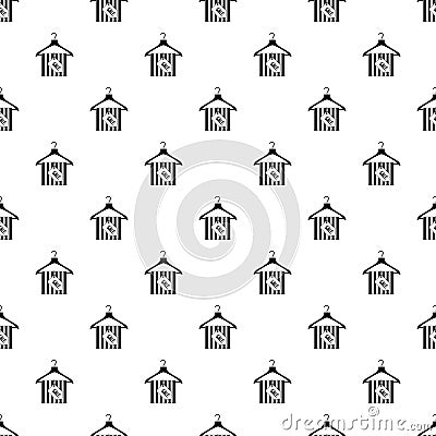 Coat hanger with scarf and sale tag pattern Vector Illustration