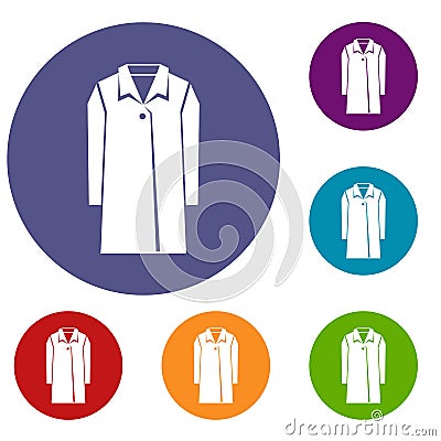 Coat icons set Vector Illustration