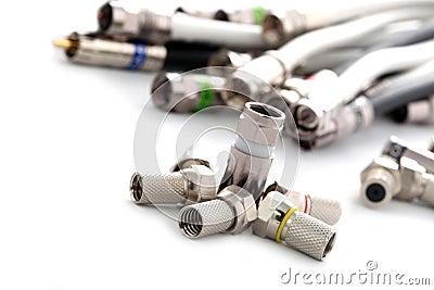 Coax cable and connectors Stock Photo