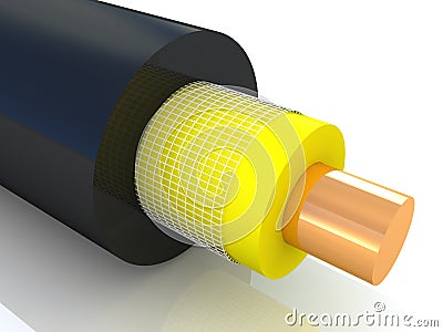 Coaxial cable in 3D Stock Photo