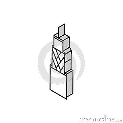 coaxial cable wire isometric icon vector illustration Vector Illustration