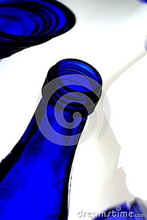 Cobalt Blue Bottle Stock Photo