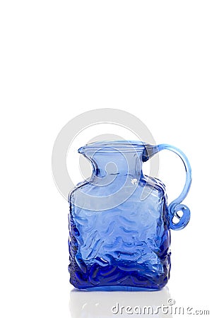 Cobalt blue glass pitcher Stock Photo