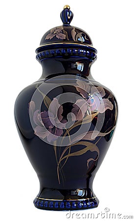 Cobalt Blue Porcelain Vase Stock Photo