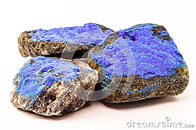 Cobalt is a chemical element present in the enameled mineral which is used as a pigment for the blue tint in the entire Stock Photo