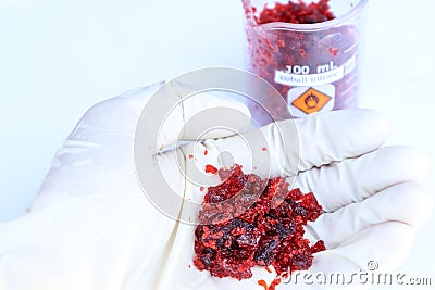 Cobalt nitrate, an oxidizing agent Stock Photo