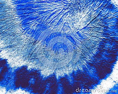 Cobalt Spiral Tie Dye Texture. White Swirl Watercolor Splash. Beryl Rough Art Print. Blue Brushed Banner. Azure Grungy Paint. Navy Stock Photo