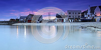 The Cobb in Lyme Regis at sunset Stock Photo