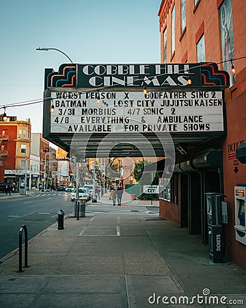 Cobble Hill Cinemas vintage marquee, in Cobble Hill, Brooklyn, New York Editorial Stock Photo