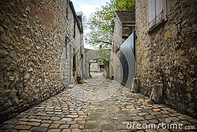 Cobbled street in the city of nemours Stock Photo