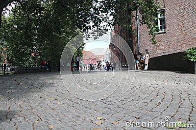 cobbled streets for tourists Editorial Stock Photo