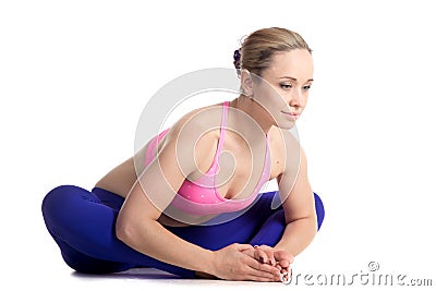 Cobbler yoga pose Stock Photo