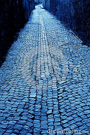 Cobblestone alley Stock Photo