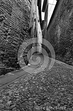 Cobblestone alley Stock Photo