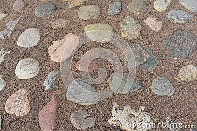 Cobblestone design of a pathway Stock Photo