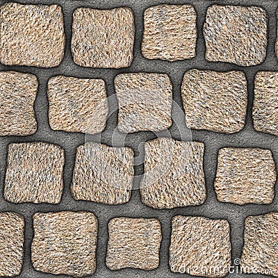 S046 Seamless texture - cobblestone pavers Stock Photo