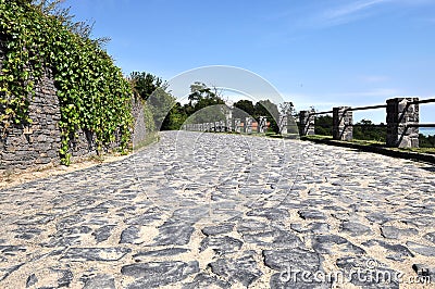 Cobblestone road Stock Photo