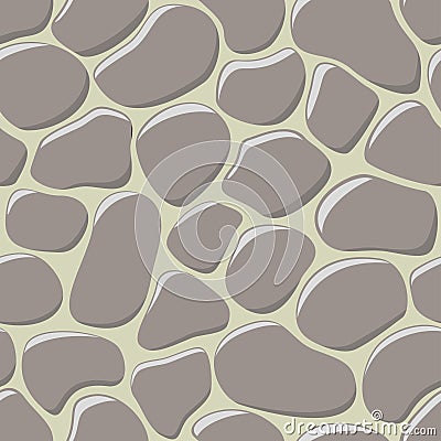 Cobblestone seamless background. Vector Illustration