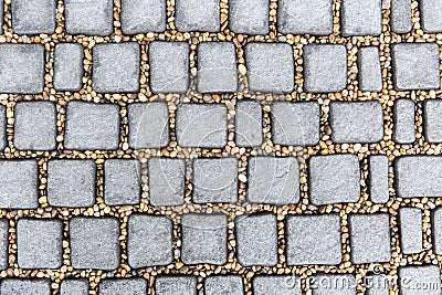 Cobblestone stone block pattern texture Stock Photo