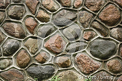 Cobblestone wall Stock Photo