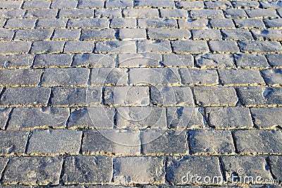 Cobblestones pavement as a background Stock Photo