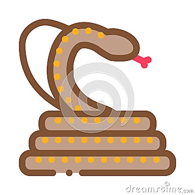 Cobra anaconda malaysia icon vector outline illustration Vector Illustration