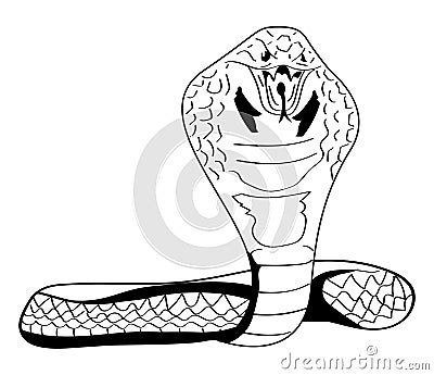 cobra animal monochrome style Vector Illustration