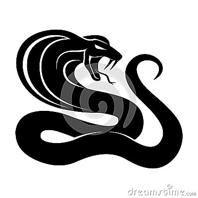 Cobra black sign. Vector Illustration