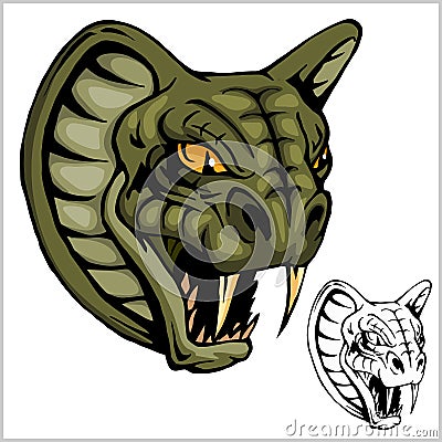 Cobra Head Mascot - vector illustration Vector Illustration