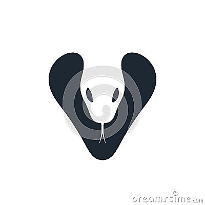 Cobra head, negative space, logo Vector Illustration