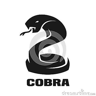 Cobra monochrome logo. Vector Illustration