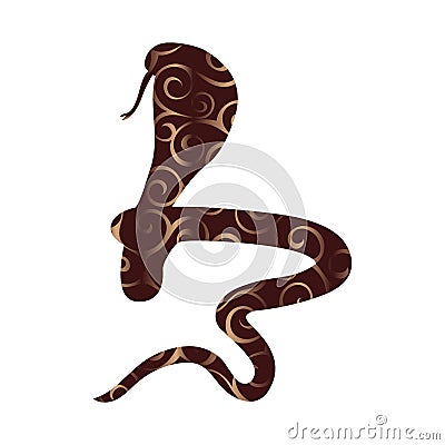 Cobra snake reptile color silhouette animal Vector Illustration