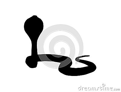 Cobra snake silhouette vector art white background Vector Illustration