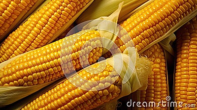 cobweb corn cobs Cartoon Illustration